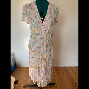 Zara floral chiffon dress